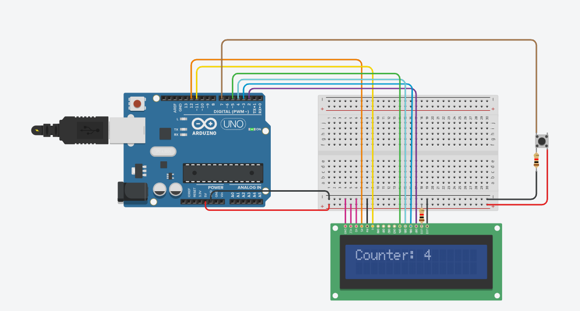 Counter with LCD and Push Button