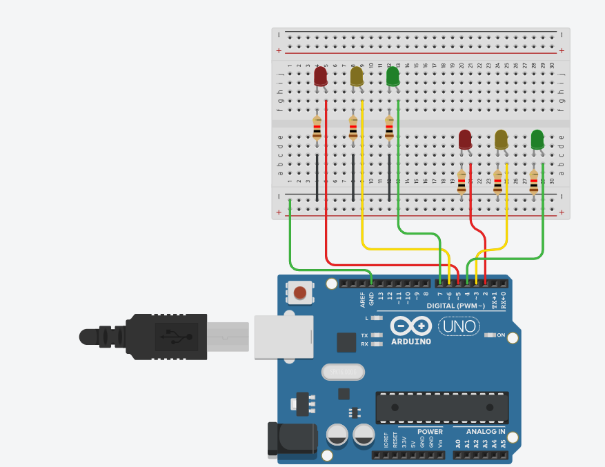  Two way traffic signal system.